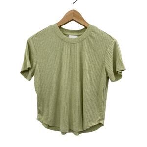 Things Between Green ribbed tee shirt